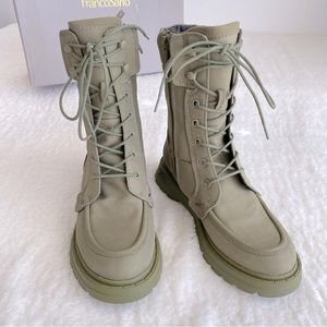 Franco Sarto Womens React Bootie, Zip Side, Water-Resistant, Olive Green, 7M